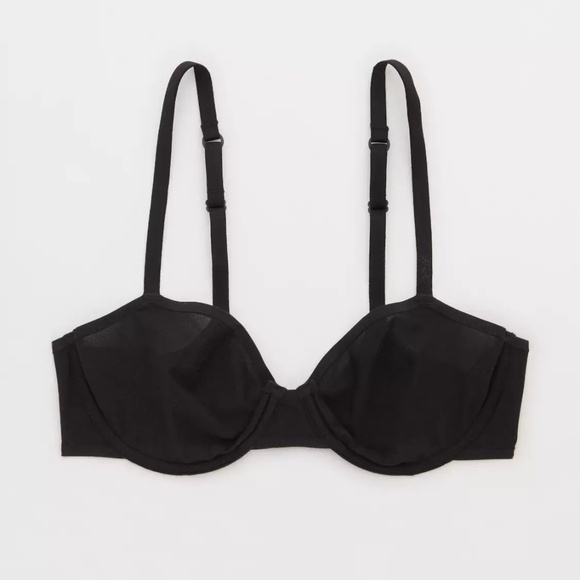 Aerie SMOOTHEZ Mesh Unlined Bra | Black | Size 32B - Picture 1 of 7